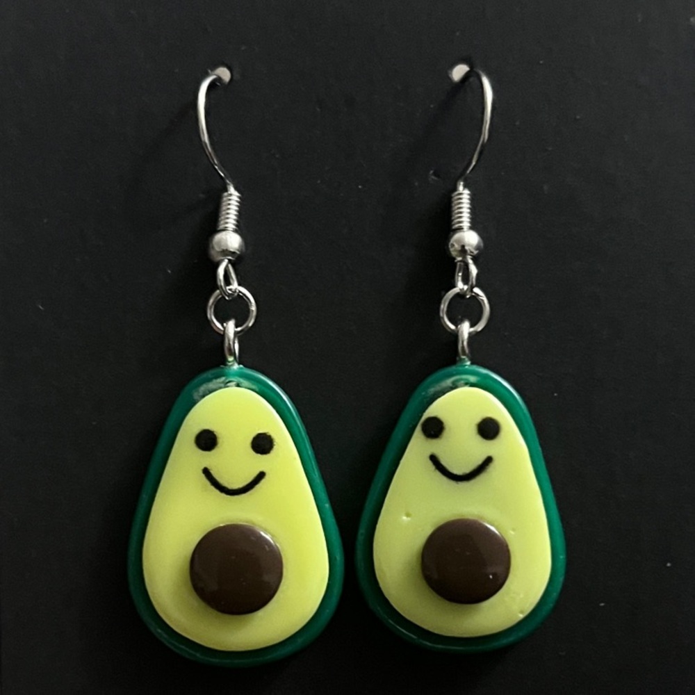 Smiley Face Avocado Earrings